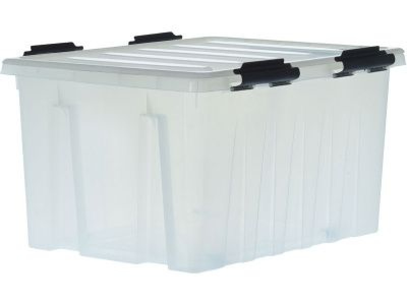 Ящик пластиковый 740х565х400 мм с крышкой и клипсами, на роликах Rox box 120 высокое качество товара